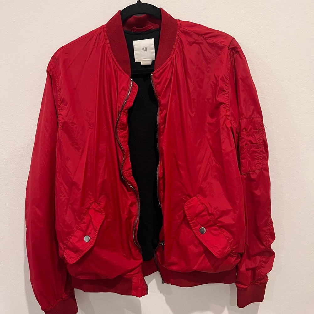Dark red bomber jacket